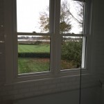 Hardwood sash windows painted white double glazed