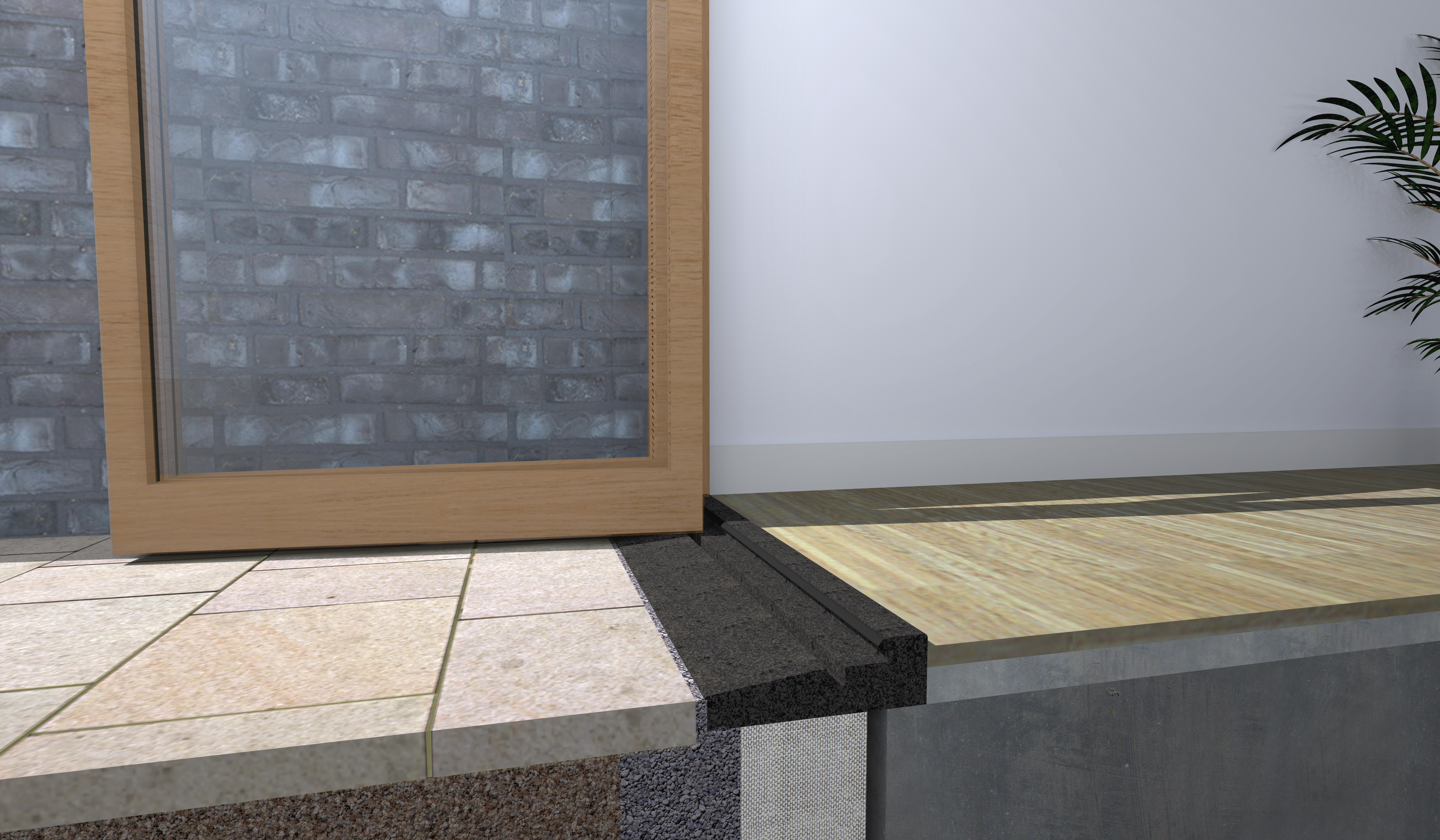 Folding Hardwood Doors with Stone Effect Cill. Medina Joinery