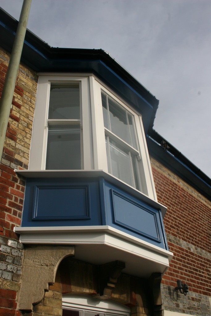 Painted hardwood bay sliding sash window Hampshire