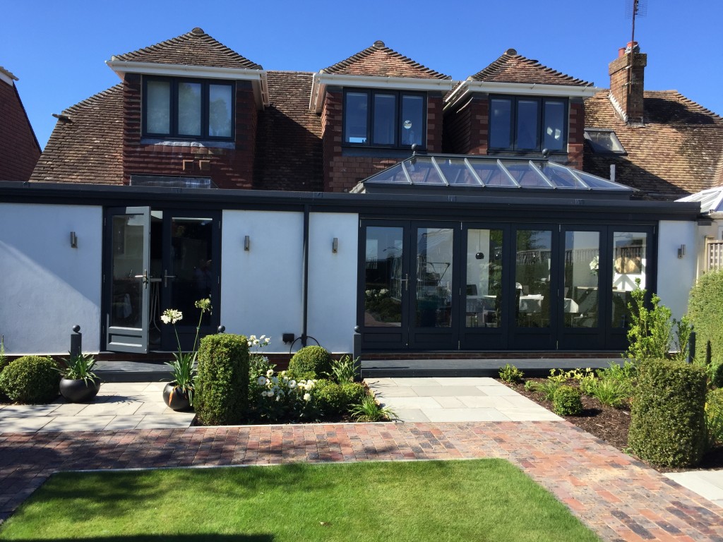 Timber Bifold doors, Timber Roof Lantern bi-fold