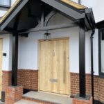 Accoya Front door wooden timber entrance besides