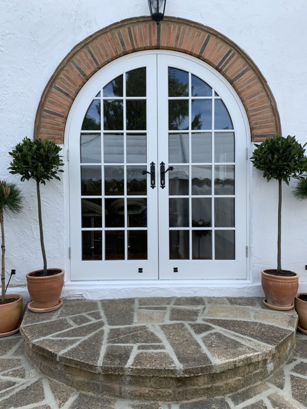 Accoya windows, Accoya round top French doors Medina Joinery