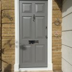 Timber accoya oak entrance grey Front door