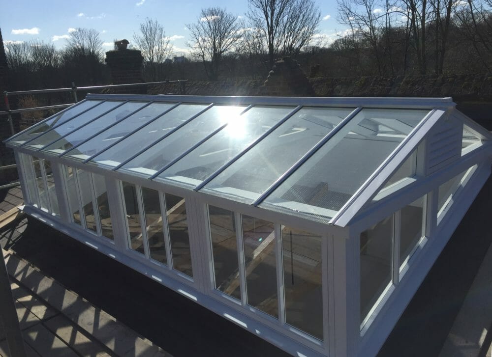 Large Accoya Roof Lantern on pitched roof Medina Joinery
